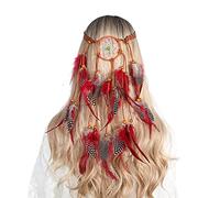 GANYKQ Diadema étnica con adornos de cuentas, diadema única para mujer, novia, toma de fotos, atrapasueños, diadema de red