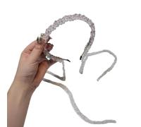 GANYKQ Elegante diadema con borlas de cristal, diadema de temperamento, cadena larga, joyería para el cabello para bodas, bailes, fiestas