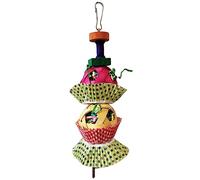 GANYKQ Juguete para pájaros, juguete masticable para dientes, jaula de vid, juguete de cuerda colgante para mascotas, juguete de molienda de dientes, lufa colgante