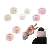 GANYKQ Muñequera suave de felpa para lavar la cara y la muñeca, bandas para el pelo, toalla de lavado y derrames