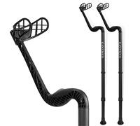 GANYMED - Andador para antebrazo con mango anatómico suave, soporte para antebrazo ajustable de metal ligero, muletas con base de goma, hasta 120 kg, color negro