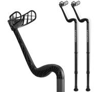 GANYMED - Andador para antebrazo con mango ergonómico suave, soporte para antebrazo ajustable de metal ligero, muletas con base de goma, hasta 120 kg, color negro