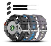 GANYUU 20 mm compatible con correa de reloj Garmin Fenix 7S 7S Pro 6S 6S Pro 5S 5S Plus, correas de silicona suave para reloj inteligente Approach S70 42 mm/Instinct 2S/Descent Mk2s(3pack2)