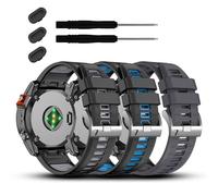 GANYUU 20 mm compatible con correa de reloj Garmin Fenix 7S 7S Pro 6S 6S Pro 5S 5S Plus, correas de silicona suave para reloj inteligente Approach S70 42 mm/Instinct 2S/Descent Mk2s(3pack1)
