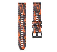 GANYUU 22mm 26MM Camouflage Silicone Watch Band For Garmin Fenix 5/6 Pro/7X Instinct 2/2X Forerunner 955/945 Quick Release Wristband(Camo orange,26mm)