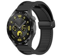 GANYUU 22mm Straps For Huawei GT3 SE/Watch 4Pro Silicone Magnetic Buckle Band For Huawei Watch GT2 3 4 GT3 Pro 46mm Bracelet Wristbands(Black,For GT 3 Pro 46mm)