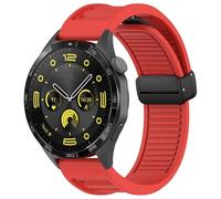 GANYUU 22mm Straps For Huawei GT3 SE/Watch 4Pro Silicone Magnetic Buckle Band For Huawei Watch GT2 3 4 GT3 Pro 46mm Bracelet Wristbands(Red,22mm Universal)