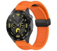 GANYUU 22mm Straps For Huawei GT3 SE/Watch 4Pro Silicone Magnetic Buckle Band For Huawei Watch GT2 3 4 GT3 Pro 46mm Bracelet Wristbands(Orange,For GT 3 Pro 46mm)