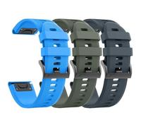 GANYUU 3 piezas para correa de reloj Garmin Fenix 5/Fenix 6/Fenix 7 de 22 mm, correas de silicona suave compatibles con correas de reloj Garmin S62/Fenix 5 PLUS(Slate Blue Army Green)
