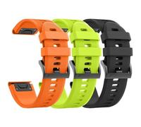 GANYUU 3 piezas para correa de reloj Garmin Fenix 5/Fenix 6/Fenix 7 de 22 mm, correas de silicona suave compatibles con correas de reloj Garmin S62/Fenix 5 PLUS(Black Orange Green)