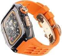GANYUU 49 mm, 45 mm, 44 mm, kit de correa de goma transparente, para Apple Watch Ultra 2 8/7/6/5/4/SE, para hombres y mujeres, funda de reloj transparente deportiva y transpirable, repuesto, 49MM,