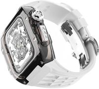 GANYUU 49 mm, 45 mm, 44 mm, kit de correa de goma transparente, para Apple Watch Ultra 2 8/7/6/5/4/SE, para hombres y mujeres, funda de reloj transparente deportiva y transpirable, repuesto, 45MM,