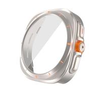 GANYUU Actualizar a Ultra Case para Samsung Galaxy Watch 7 6 40mm 44mm Cambiar a Galaxy Watch Ultra 47mm Protector de pantalla de vidrio templado(Starlight,Watch 7 40mm)
