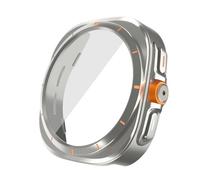 GANYUU Actualizar a Ultra Case para Samsung Galaxy Watch 7 6 40mm 44mm Cambiar a Galaxy Watch Ultra 47mm Protector de pantalla de vidrio templado(Titanium Gold,Watch 6 40mm)