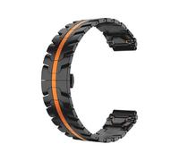 GANYUU Banda de reloj de acero inoxidable de 20 mm de 20 mm para Samsung Galaxy Watch 7/6/5/4/3 40 mm 44 mm S3 Active2 para Huawei Watch GT5 GT4 GT3 GT2E Bandas de vigilancia(Black orange,22MM)