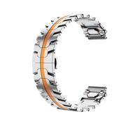 GANYUU Banda de reloj de acero inoxidable de 20 mm de 20 mm para Samsung Galaxy Watch 7/6/5/4/3 40 mm 44 mm S3 Active2 para Huawei Watch GT5 GT4 GT3 GT2E Bandas de vigilancia(Silver orange,20MM)