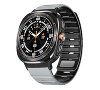 GANYUU Banda magnética para Samsung Galaxy Watch Ultra 47mm Correa de silicona suave para hombres para samsung ultra 7 ULTRA 47MM pulsera deportiva Correa correas de reloj(Black grey black)
