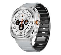 GANYUU Banda magnética para Samsung Galaxy Watch Ultra 47mm Correa de silicona suave para hombres para samsung ultra 7 ULTRA 47MM pulsera deportiva Correa correas de reloj(Silver grey black)