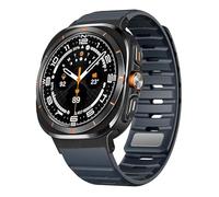 GANYUU Banda magnética para Samsung Galaxy Watch Ultra 47mm Correa de silicona suave para hombres para samsung ultra 7 ULTRA 47MM pulsera deportiva Correa correas de reloj(Black blue)