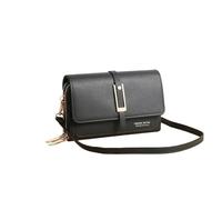GANYUU Bolso de mujer de poliuretano para teléfono móvil, moderno y multifuncional, bolso de hombro moderno y retro, Black, Talla única