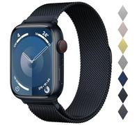 GANYUU Bucle milanés de acero inoxidable para Apple Watch Band 42/44/45/49/38/40/41 mm Hombres y mujeres, reemplazo de cierre magnético de bucle de malla para bandas IWatch Ultra Series 9 8 7 SE 6 5 4