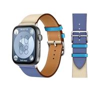 GANYUU Bucle retro para huawei watch fit 3 correa 3 correa italiana pulsera de cuero pulsera de cuero cinturón de reemplazo rápido correa correa para banda para huawei fit 3 fit 2 Watch Band(Blue whit