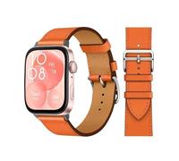 GANYUU Bucle retro para huawei watch fit 3 correa 3 correa italiana pulsera de cuero pulsera de cuero cinturón de reemplazo rápido correa correa para banda para huawei fit 3 fit 2 Watch Band(Orange B2