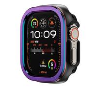 GANYUU Caja de metal de aleación de aluminio 2 en 1 + TPU para caja de reloj Apple 49 mm 45 mm 41 mm Cubierta protectora de metal para Iwatch Ultra 2 Sereis 9 8 7 Caja de reloj(Seven,49mm)