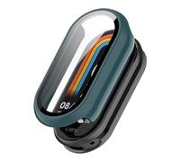 GANYUU Case Glass para Xiaomi Mi Band 9 Cubierta protectora anti scratch Protector de pantalla de PC All-Around PARTOR PARA MI Band 9 Case(Green-2)