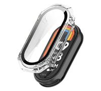 GANYUU Case Glass para Xiaomi Mi Band 9 Cubierta protectora anti scratch Protector de pantalla de PC All-Around PARTOR PARA MI Band 9 Case(Transparent-1)
