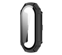 GANYUU Case Glass para Xiaomi Mi Band 9 Cubierta protectora anti scratch Protector de pantalla de PC All-Around PARTOR PARA MI Band 9 Case(Black)