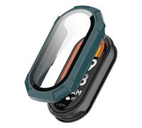 GANYUU Case Glass para Xiaomi Mi Band 9 Cubierta protectora anti scratch Protector de pantalla de PC All-Around PARTOR PARA MI Band 9 Case(Green-1)