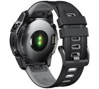 GANYUU Compatible con Garmin Fenix 7X Band, repuesto de correa de silicona suave de 26 mm para reloj inteligente Fenix 5X/Fenix 6X/Fenix 5X Plus/Fenix 6X Pro/Fenix 3/Fenix 3HR(Black/Gray