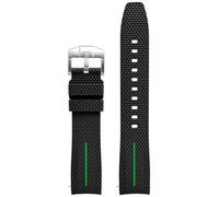 GANYUU Correa con extremo curvado para Omega X S, colaboración MoonSwatch, correa de liberación rápida de silicona y caucho unisex de 20 mm para correa Seamaster 300(Black green)