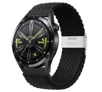GANYUU Correa de 20 mm 22 mm para Samsung Galaxy Watch 6 5 4 Band 40/44 mm 5Pro Active 2 Gear S3 pulsera elástica trenzada para Huawei GT2/3 /4Pro/5 correas de reloj(Black-S,22mm)