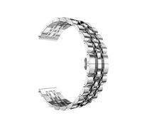 GANYUU Correa de acero inoxidable con siete cuentas sólidas de 22mm 20mm para Huawei Watch4/4Pro GT2/3Pro de 46mm para Samsung Watch de 46mm pulseras de 45mm(Silver Black,22mm)