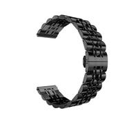 GANYUU Correa de acero inoxidable con siete cuentas sólidas de 22mm 20mm para Huawei Watch4/4Pro GT2/3Pro de 46mm para Samsung Watch de 46mm pulseras de 45mm(Black,20mm)