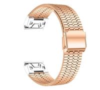 GANYUU Correa de acero inoxidable de ajuste rápido para reloj Garmin Fenix 6 7 Pro 5 Plus 5s 6s 7s Sin espacios 26 mm 22 mm 3HR 945 Correa de reloj con banda de metal con extremo curvado(RG,26mm)