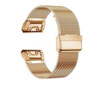 GANYUU Correa de acero inoxidable de malla 1.0 para reloj inteligente Garmin Correa de repuesto 20 mm 22 mm 26 mm Pulsera de metal Accesorios para cinturón Correas de reloj(Rose Gold,22mm)