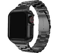GANYUU Correa de acero inoxidable mejorada, para Apple Watch Ultra de 49 mm, 8, 7, 45 mm, 44 mm, correa de caja con hebilla de metal, para reloj 6, 5, 4, 3, SE, 41 mm, 40 mm, 38 mm, accesorios, 40mm,