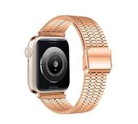 GANYUU Correa de acero inoxidable para Apple Watch Band Ultra 2 49mm 44mm 45mm 41mm 42mm 40mm S10 46mm 42mm Pulsera de metal para Iwatch Series 10 9 8 7 6 SE 5 4 Correas de reloj(Rose gold,38/40/41mm)