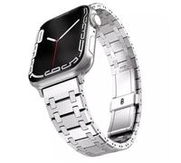 GANYUU Correa de acero inoxidable para Apple Watch Ultra band 49mm 38/40/41mm 42/44/45mm S10 42MM 46MM pulsera para s 10 9 8 7 Se 6 5 4 Se(Silver,38mm)