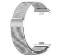 GANYUU Correa de acero inoxidable para Redmi Watch 4 Watch Band Milanese Loop Pulsera magnética para Xiaomi Mi Band 8 Pro Wristband Bands(Silver)