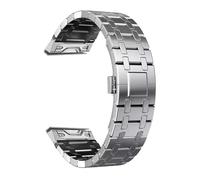GANYUU Correa de ajuste rápido de 22 mm y 26 mm para Garmin Fenix 8, 51 mm, 7X, 7 Pro, Fenix 6X, 6, 5X, 5Plus, Tactix 7, pulsera de eslabones metálicos para Garmin Fenix 3, 3HR y D2.(Silver,26mm