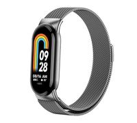 GANYUU Correa de bucle milanés para la banda Xiaomi Mi 8 NFC Cinturón de liberación rápida Correa Miband8 Bracelet Mi Band 8 Accesorios Bandas de vigilancia(Gray)