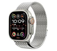 GANYUU Correa de cierre magnético de acero inoxidable con bucle de malla para Apple Watch BAND Ultra 2 49MM Series 10/9/8/7/6/SE/5/4/3/2 38/40/41MM 42/44/45/49mm S10 42MM 46MM Watch Correa(Titanium co