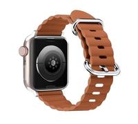 GANYUU Correa de cuero Ocean para Apple Watch Band 44mm 45mm 40mm 38mm 42mm S10 46MM 42MM Ultra 49mm Pulsera Correa IWatch Series 7 SE 8 5 3 Correas de reloj(Brown,S10 42MM)