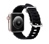 GANYUU Correa de cuero Ocean para Apple Watch Band 44mm 45mm 40mm 38mm 42mm S10 46MM 42MM Ultra 49mm Pulsera Correa IWatch Series 7 SE 8 5 3 Correas de reloj(Black,S10 42MM)