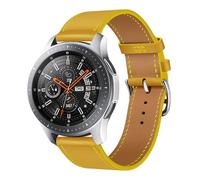 GANYUU Correa de cuero para Huawei Watch 3 /4Pro/5 pulsera deportiva para Huawei Watch GT 46mm/GT2E /GT3 46mm correa pulsera accesorios de repuesto(Black Yellow)