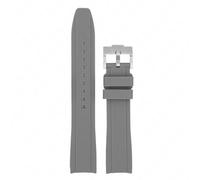 GANYUU Correa de goma de extremo curvado para hombre y mujer, correa de silicona Universal de 18/19/20/21/22mm, deportiva suave, resistente al agua, reemplaza la pulsera(Grey,22mm)